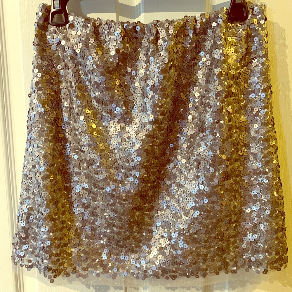 LC Lauren Conrad silver sequined mini skirt